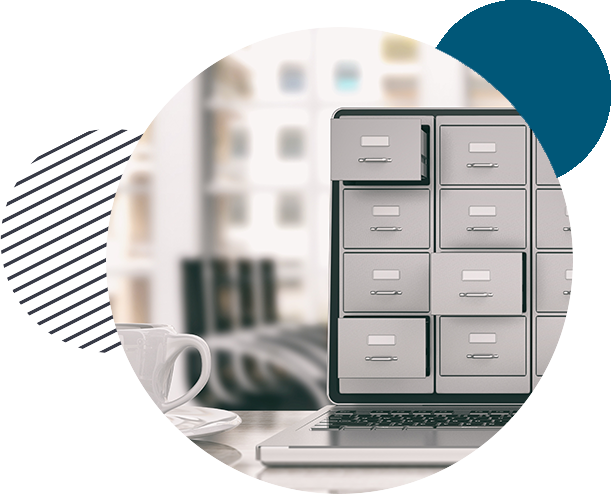 Traditional services - office workspace with laptop and documents